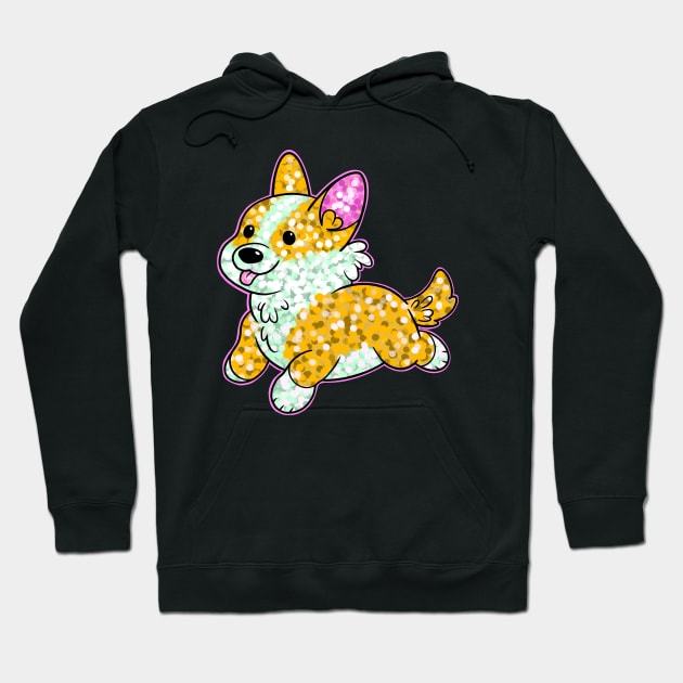 Cute Glitter Corgi Hoodie by IhateDumplings